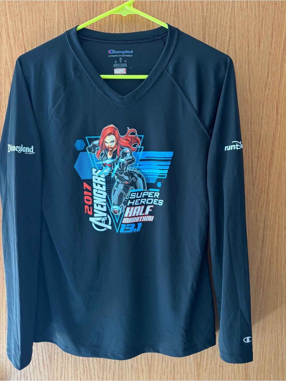 Champion Black Long-Sleeve Black Widow Avengers Graphic Tee